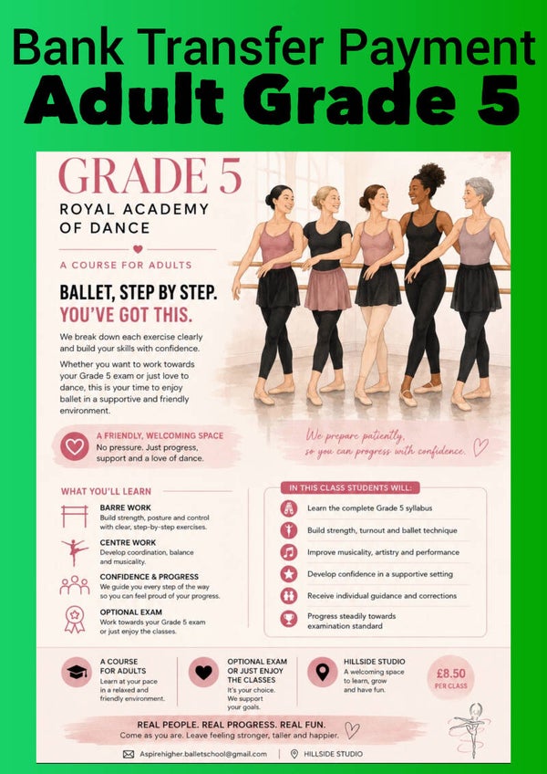 Bank transfer Adult grade 5 in July