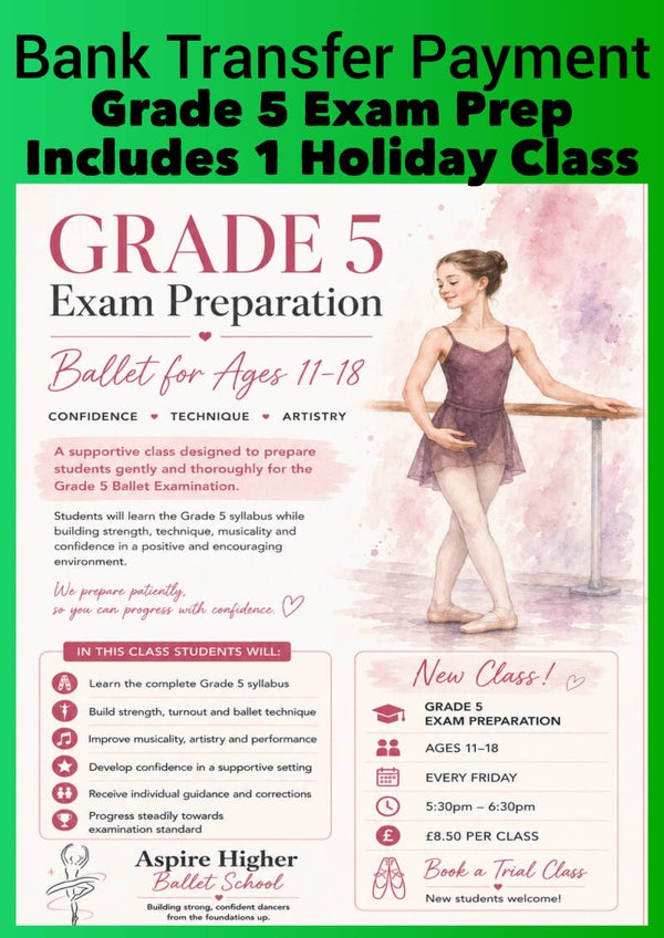 Bank transfer Grade 5 + 1 Holiday class