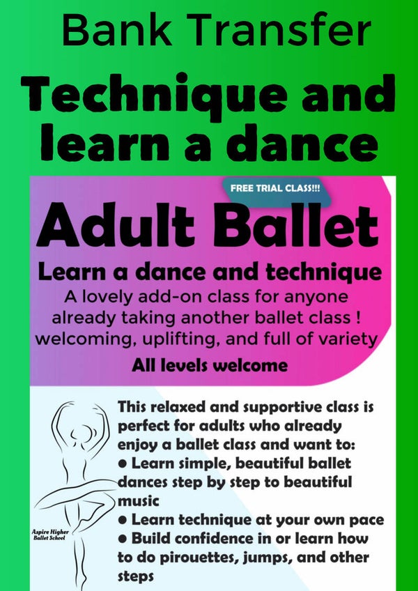 Bank Transfer for Learn a Dance and Technique May 2026 (Copy)