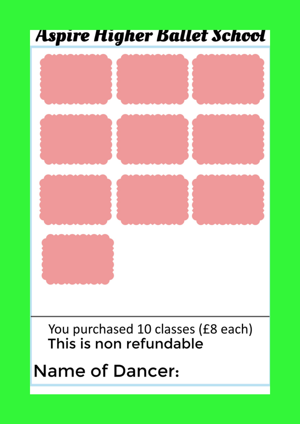 Bank Transfer payment for 10 flexible classes