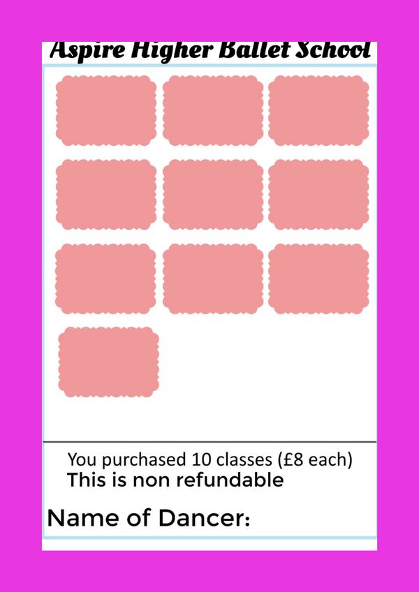 💳 card payment for 10 flexible classes