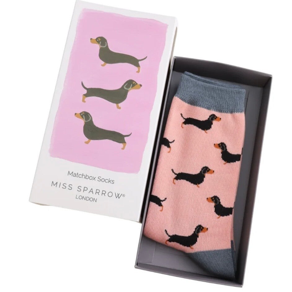 Ladies Matchbox Socks - Sausage Dog