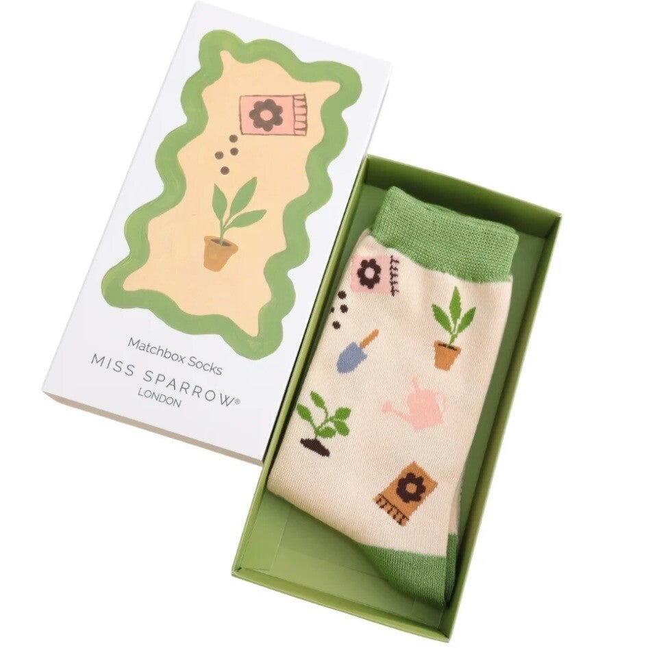 Ladies Matchbox Socks - In The Allotment
