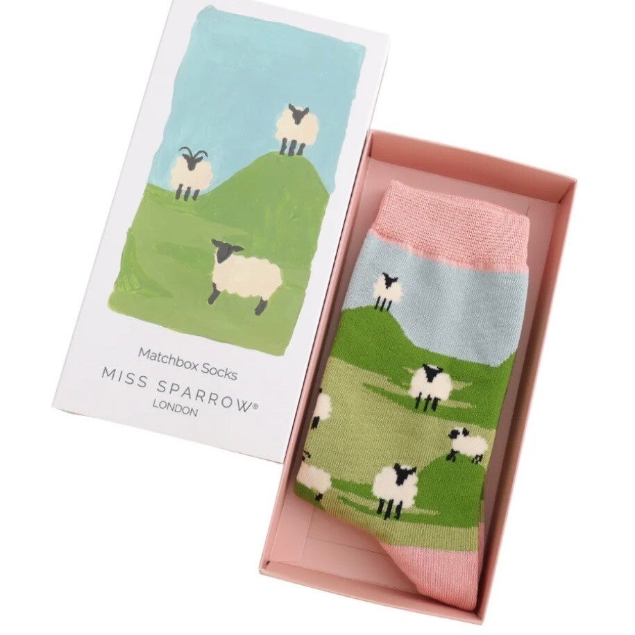 Ladies Matchbox Socks - Highland Sheep