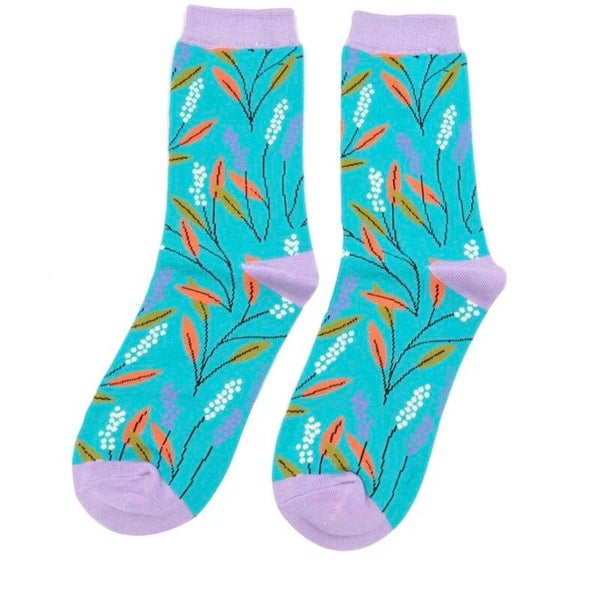 Berry Branches Socks Turquoise