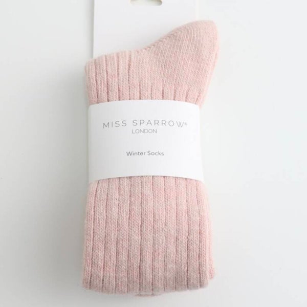 Winter Ribbed Socks - Pink