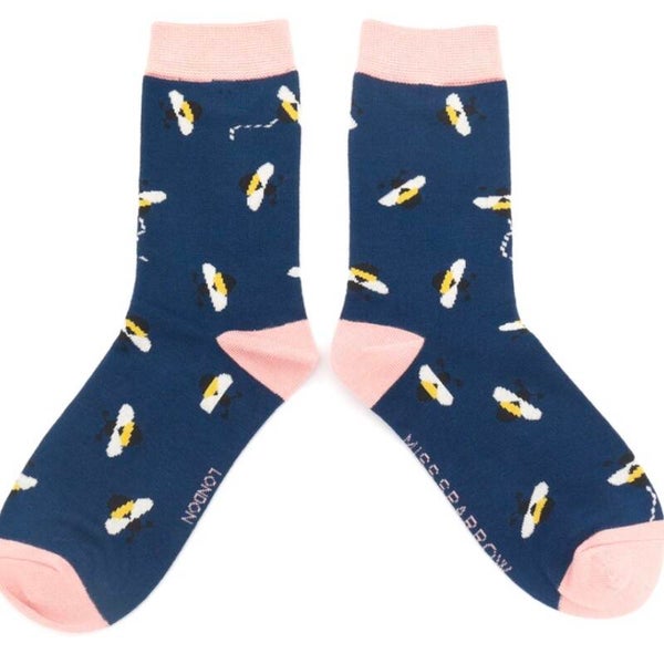 Buzzy Bees Socks Navy