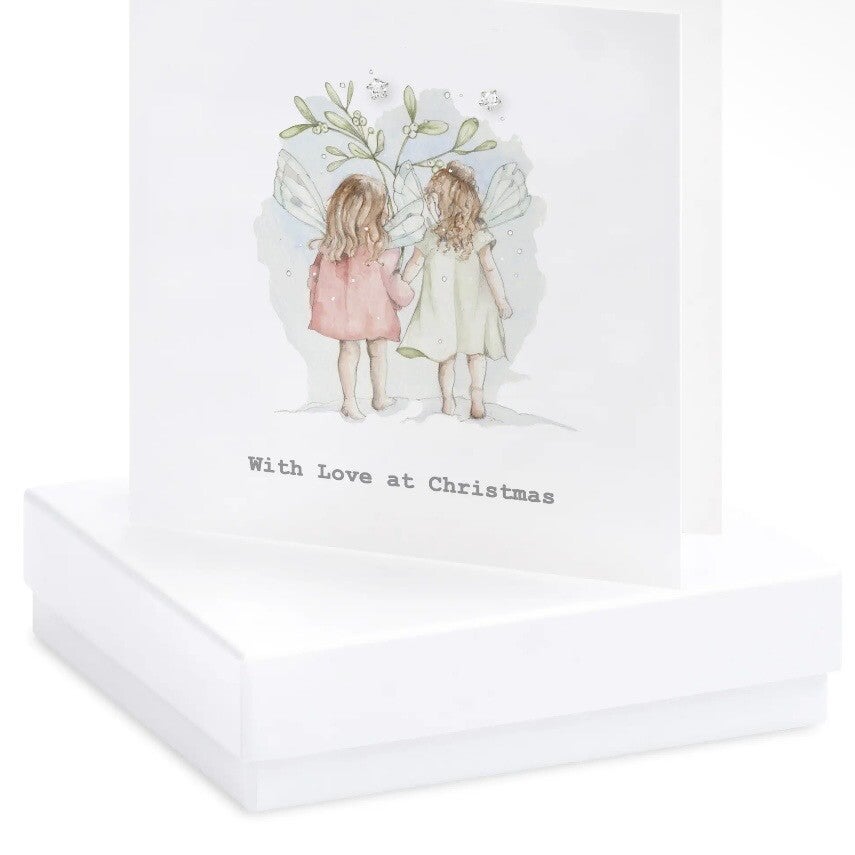 Sterling Silver Stud Earrings - Christmas Twin Fairy