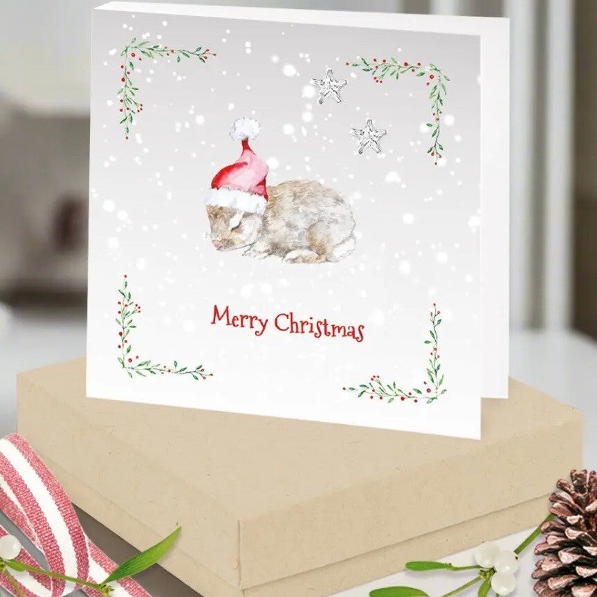 Sterling Silver Stud Earrings - Christmas Bunny