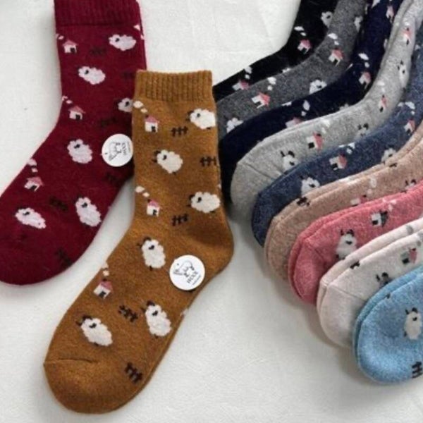 Blue Sheep Wool Socks