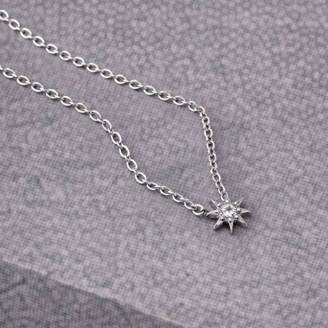 Silver Star Zirconia Necklace