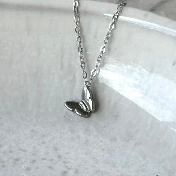 Silver Mini Butterfly Necklace