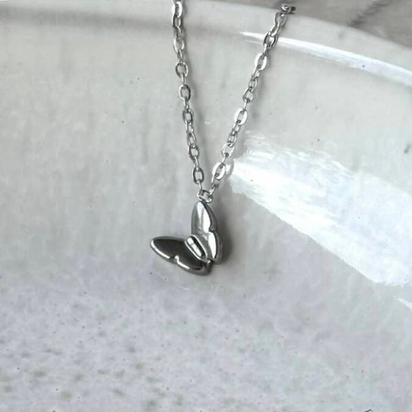 Silver Mini Butterfly Necklace
