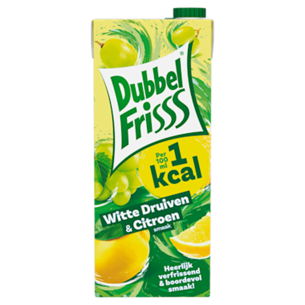 Dubbelfrisss 1kcal Witte druif & citroen 1,5 Liter