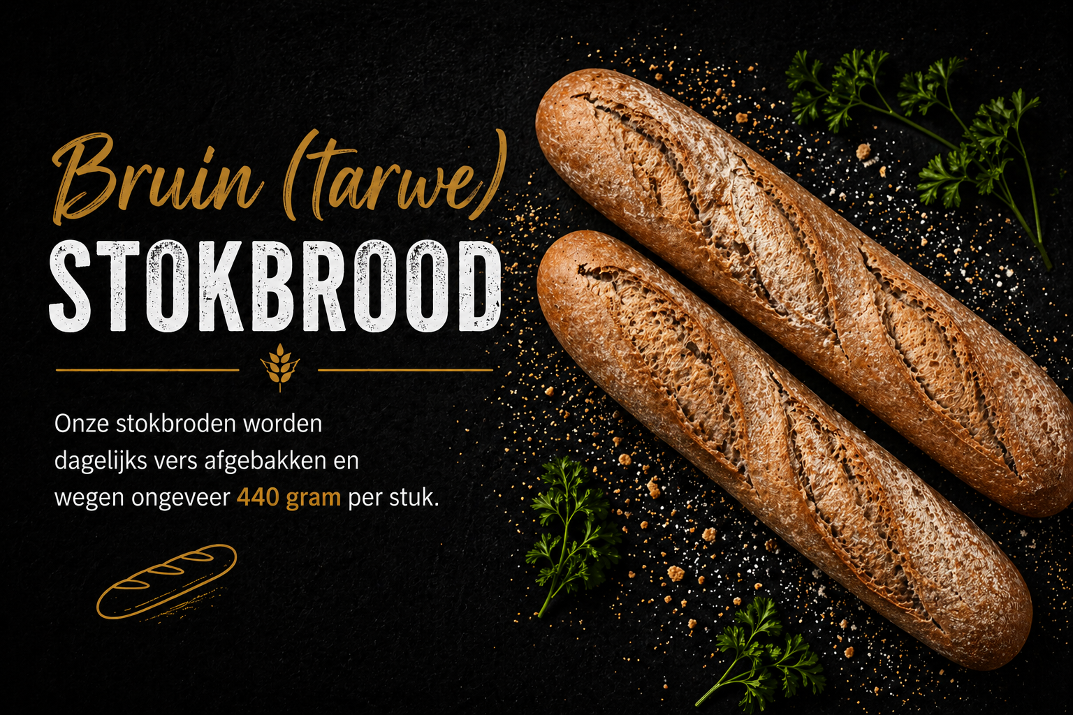 Stokbrood (Tarwe) bruin