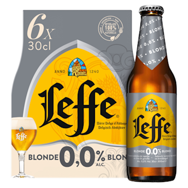 Leffe Blond Belgisch abdijbier 0.0% per flesjes