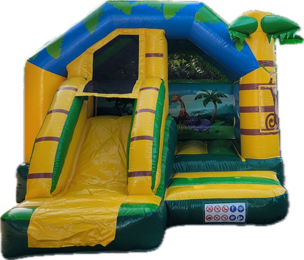 Springkussen Jungle met glijbaan