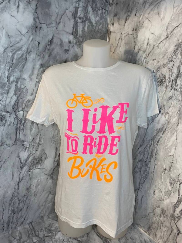 T-shirt 'I like to ride bikes'