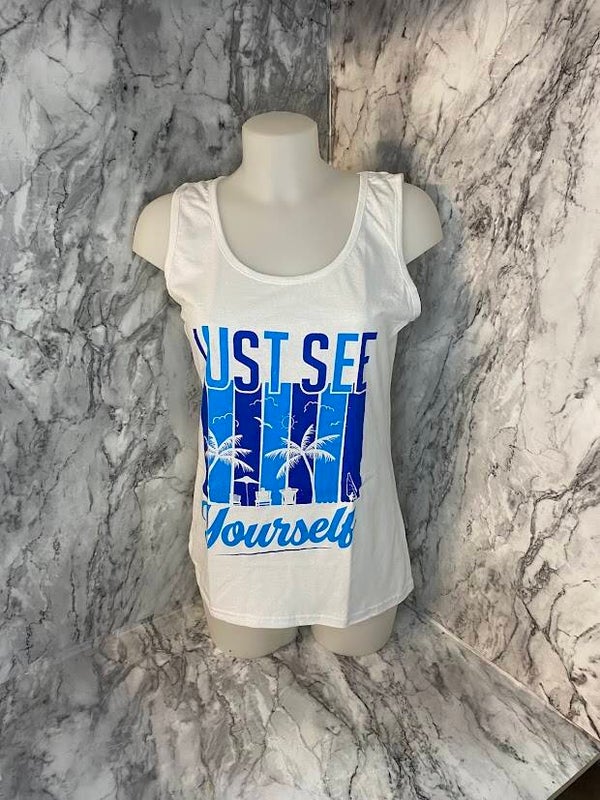 Sleeveless t-shirt 'Just see yourself'
