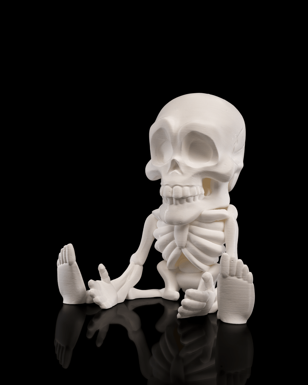 💀 3D-geprint Halloween Skeletje met Snoepschaal