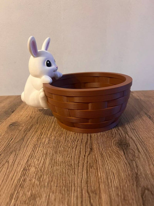3D Geprinte Paasmand met Konijntje :  🐰