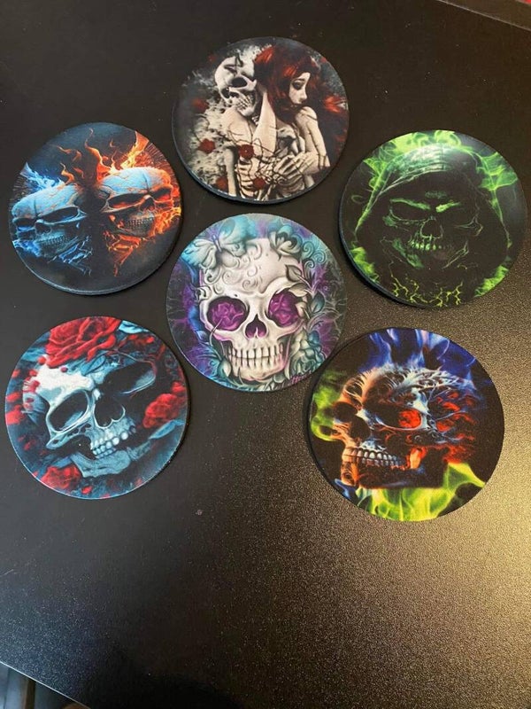 Doodskop onderleggers set