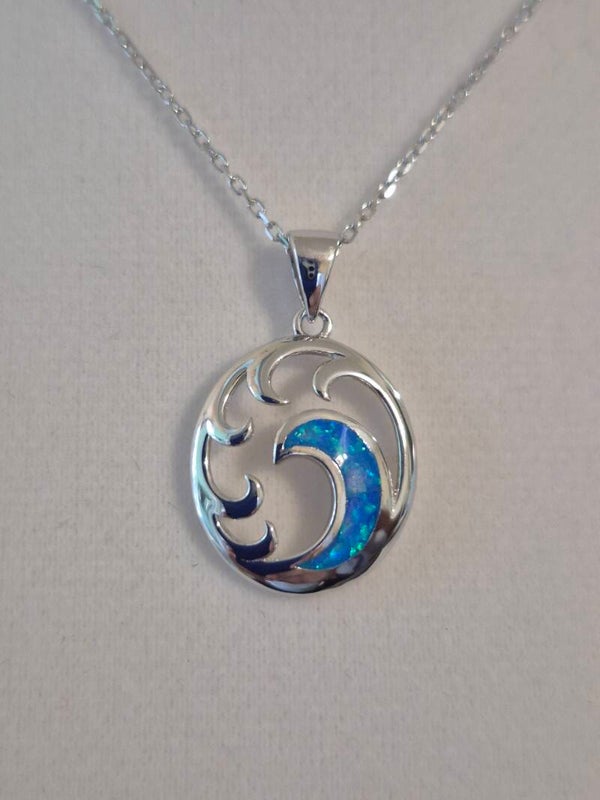 Sterling Silver wave pendant