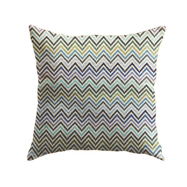 Kussen ZigZag Luca groen-blauw
