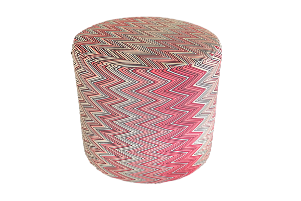 Poef Milano roze/koraalrood