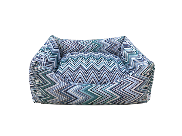 Hondenmand Napels blauw brede ZigZag