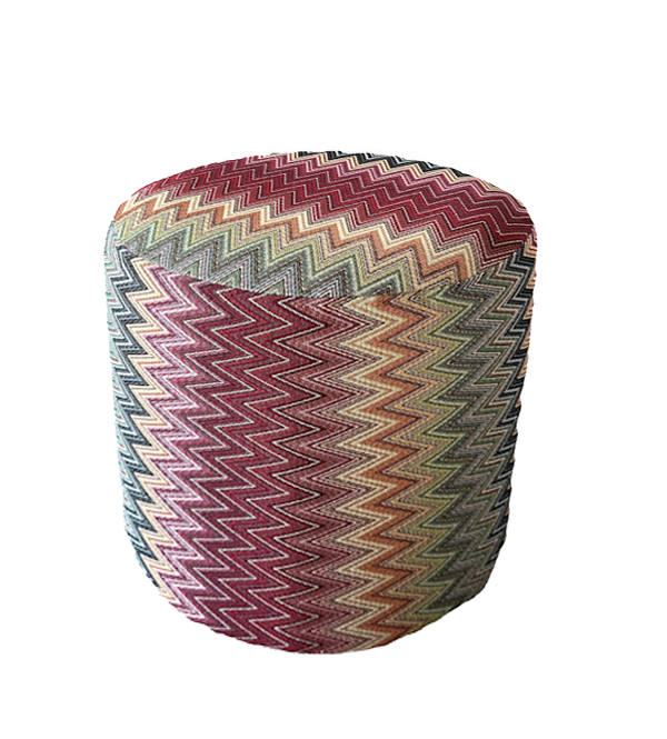 Poef ZigZag Venetië roodmulti 40x40
