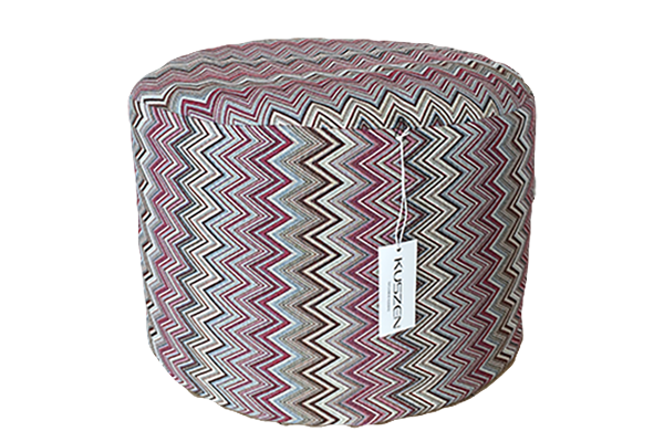 Poef ZigZag Verona roze 40x40
