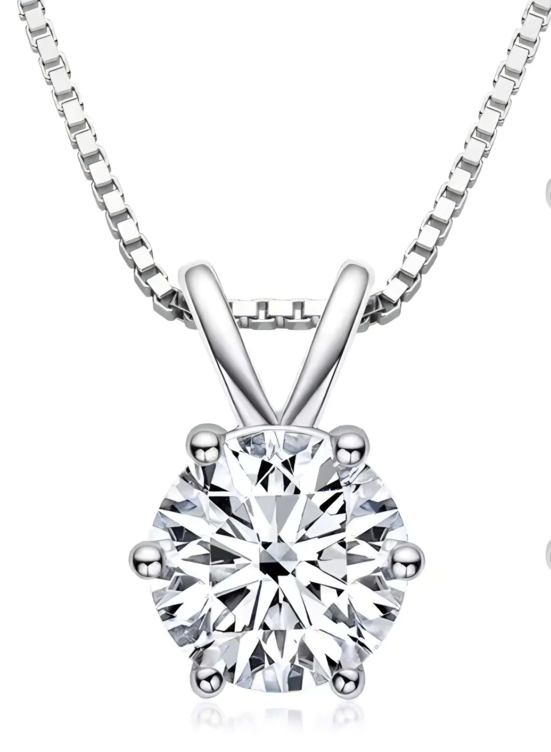 Moissaniet diamond stud necklace silver