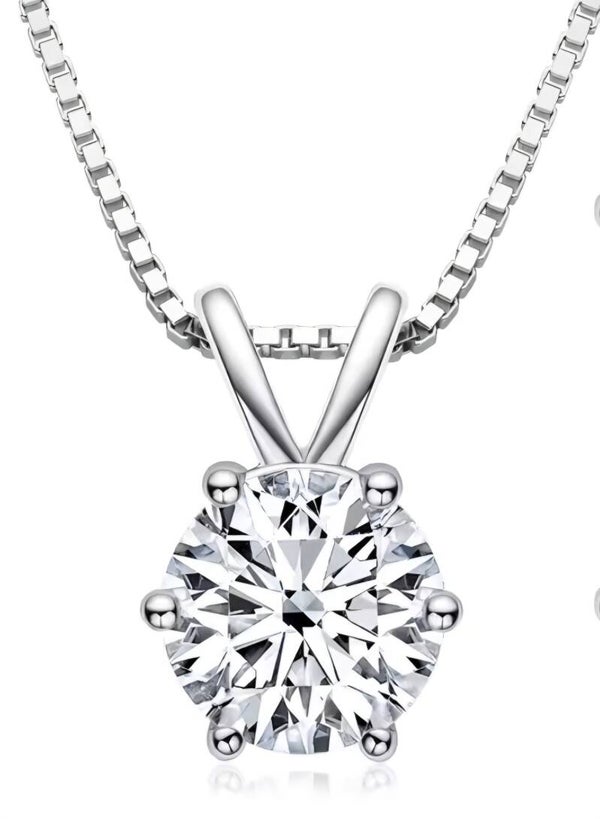 Moissaniet diamond stud necklace silver