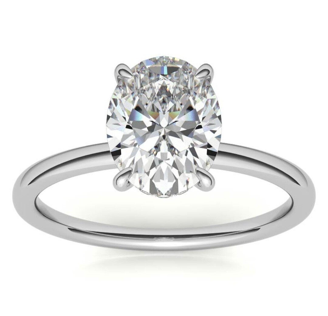 Moissaniet ovaal zilver ring