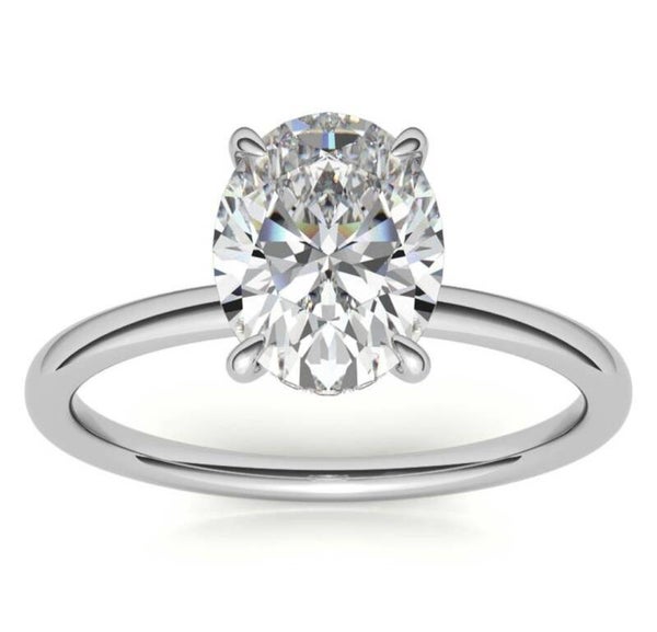 Moissaniet ovaal zilver ring