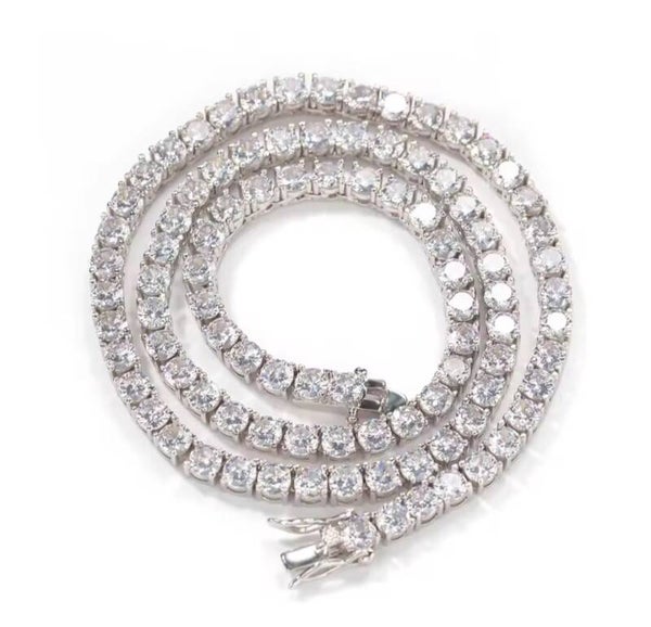 Tennis ketting zilver