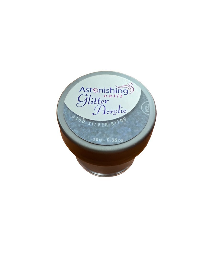 Astonishing Nail Acryl Glitters #100 Silver Bijou