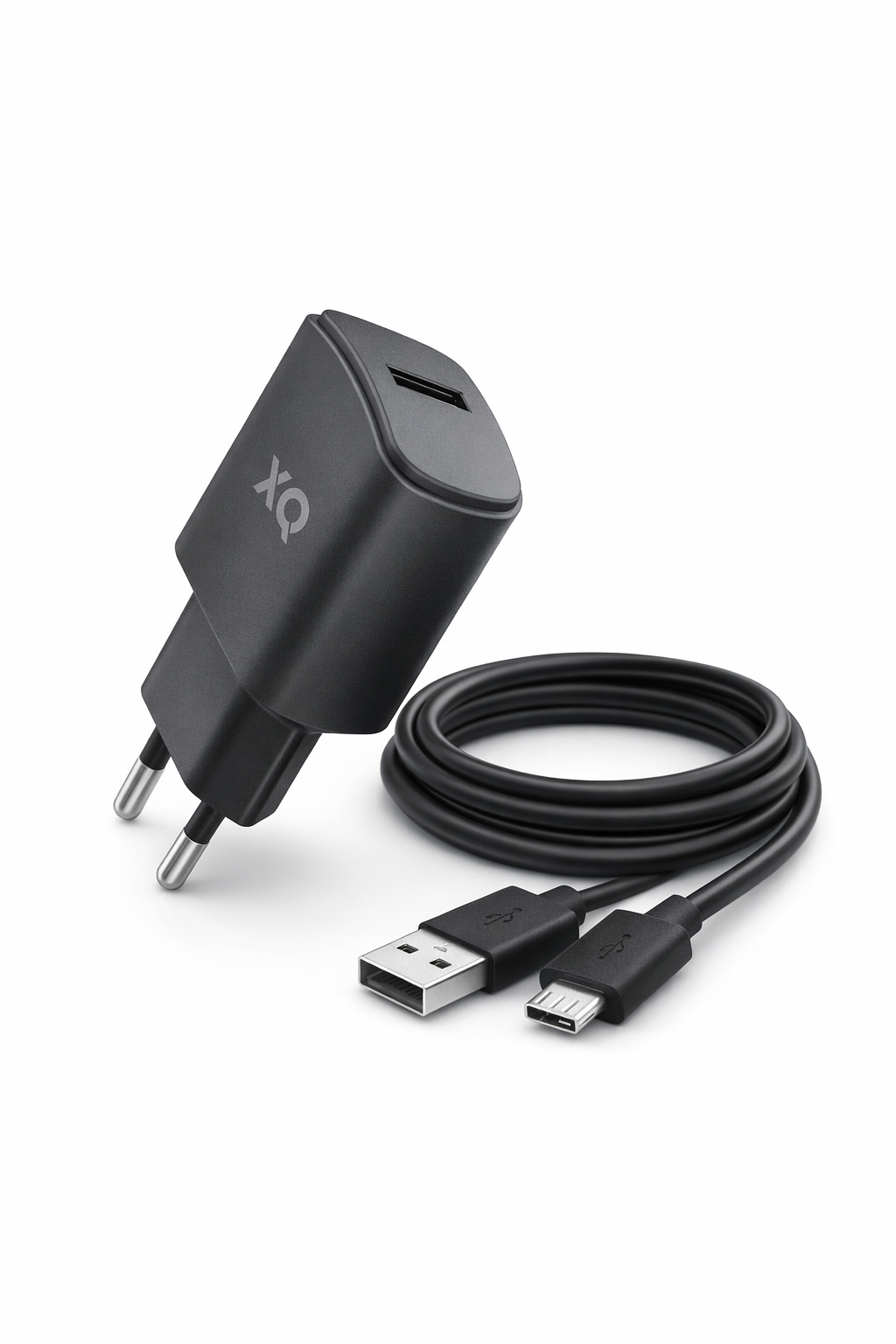 Xqisit Travel Charger Netstroomadapter 2.4A 1 USB-A poort - Micro-USB kabel Zwart
