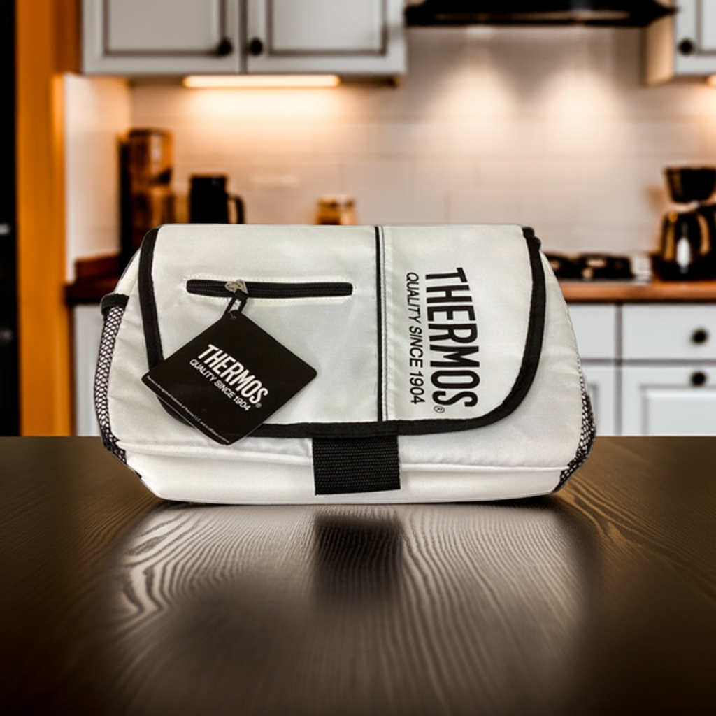 Thermos Lunch Messenger Koeltas 2.5 Liter Wit Stijlvolle Luxe Schoudertas
