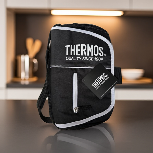 Thermos Lunch Messenger Koeltas 2.5 Liter Zwart Stijlvolle Luxe Schoudertas