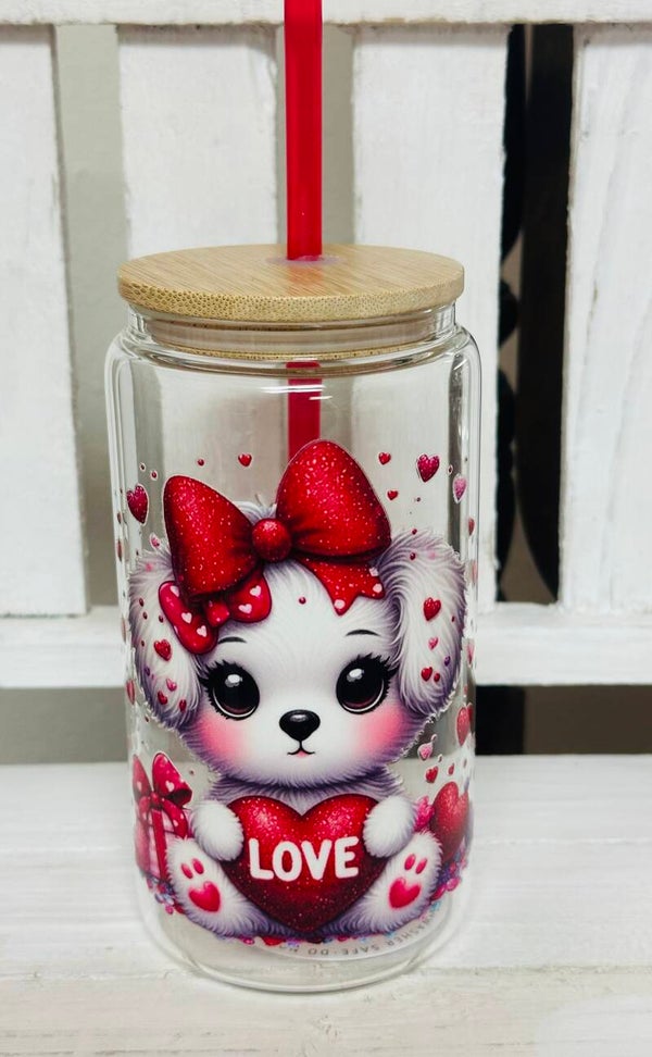 VALENTINES 16oz GLASS TUMBLER