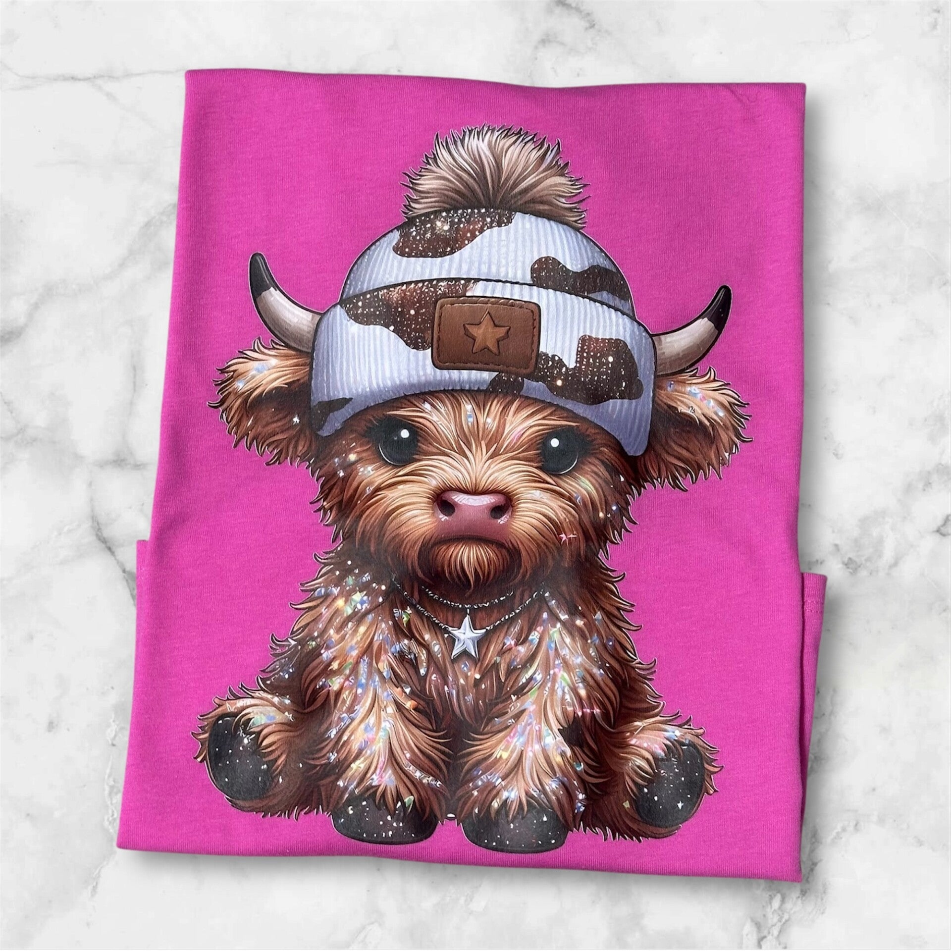 HIGHLAND COW WITH SPARKLE