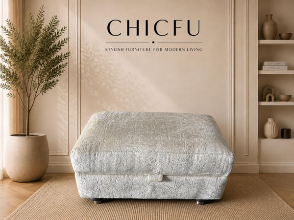 Genuine DFS Cream Storage Footstool / Ottoman – Ex-Display