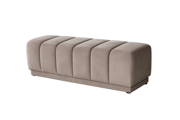 DANETTI LILLIAN MOCHA PLUSH FABRIC BENCH