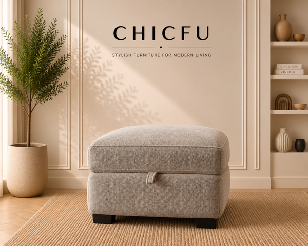 Genuine DFS Light Grey Storage Ottoman – Ex Display