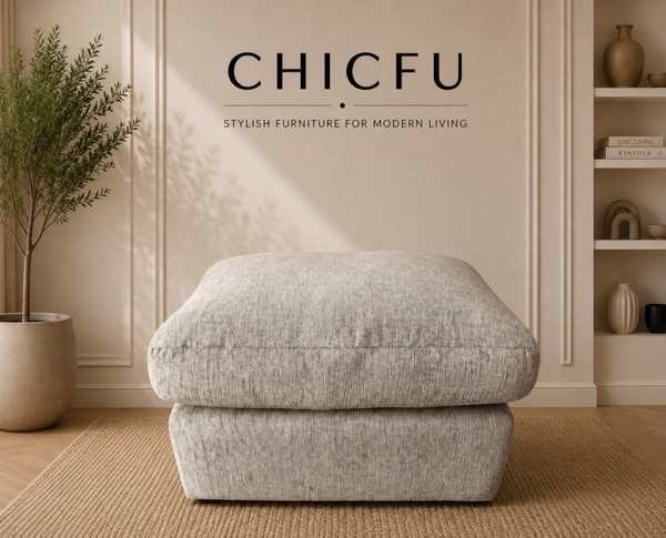 Oak Furnitureland Morgan Footstool – Santos Silver