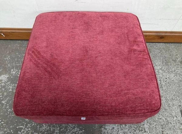 NEXT Upholstered Square Storage Footstool Chenille Raspberry Ex Display