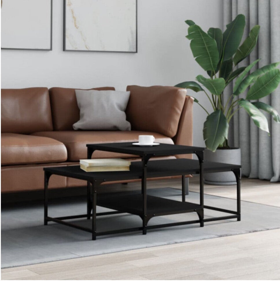 Austintown Frame Coffee Table with Storage In Black