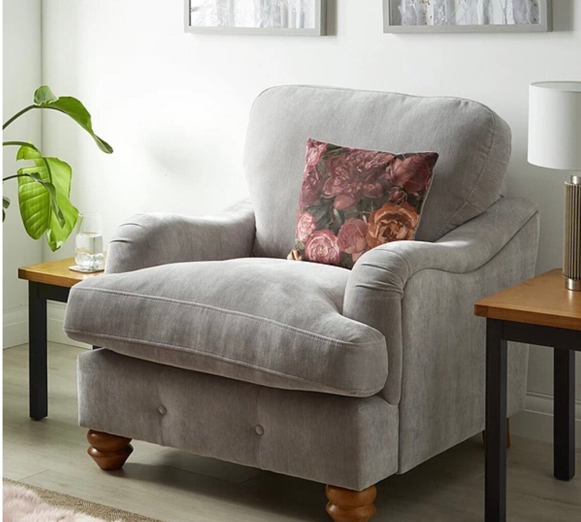 Millie Fabric Armchair in Silver